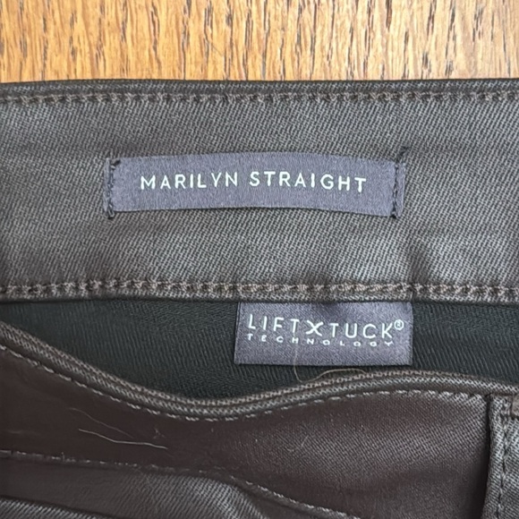 NYDJ Marilyn Straight in Cordovan Coated Brown Size 14 New - Picture 8 of 9